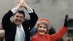 Reaganovi během inauguračních oslav v roce 1981.