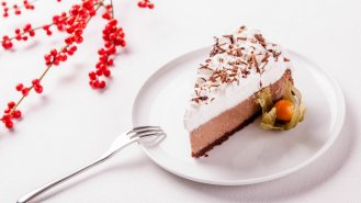 Slavnostní novoroční dvoučokoládový cheesecake