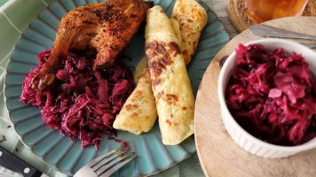 Bramborové lokše s pečenou kachnou